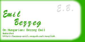 emil bezzeg business card